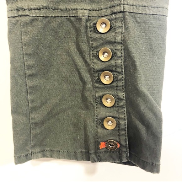 BB Dakota Green Cropped Pants Buttons Down the Leg Size 5 - Picture 5 of 7